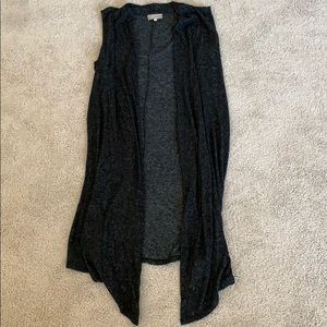 Extra Long Sleeveless Waterfall Cardigan